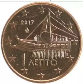 Монета евроцент Греции 2017 года Бронза