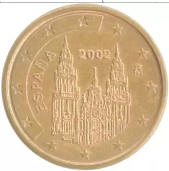Монета евроцент Испании 2002 года Медь