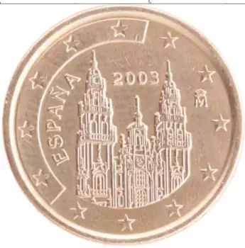 Монета евроцент Испании 2003 года Медь