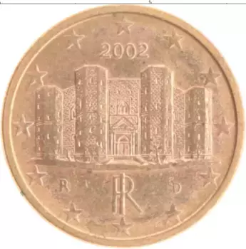 Монета евроцент Италии 2002 года Медь