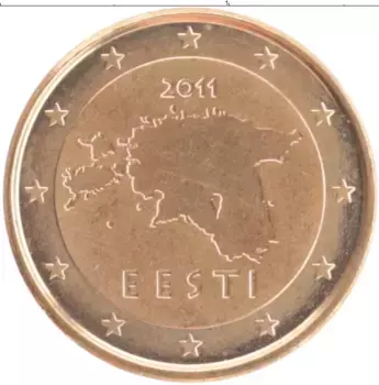 Монета евроцент Эстонии 2011 года Бронза