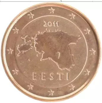 Монета евроцент Эстонии 2011 года Бронза