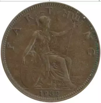 Монета фартинг Англии 1932 года Бронза Георг V
