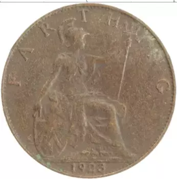 Монета фартинг Англии 1936 года Медь Георг V