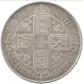 Монета флорин Англии 1859 года Серебро Виктория