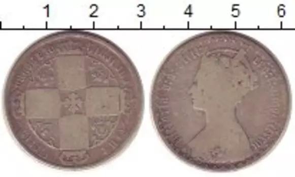 Монета флорин Англии 1873 года Серебро Виктория