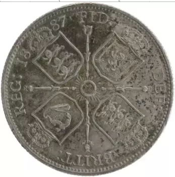Монета флорин Англии 1887 года Серебро Виктория