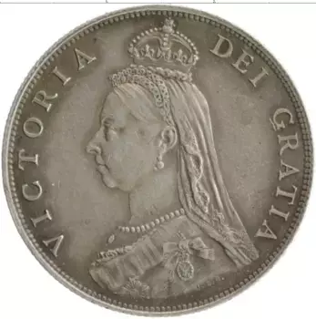 Монета флорин Англии 1887 года Серебро Виктория