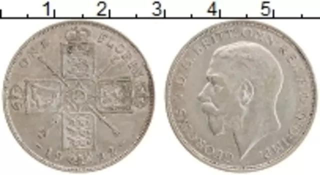 Монета флорин Англии 1922 года Серебро Георг V
