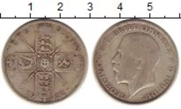Монета флорин Англии 1922 года Серебро Георг V