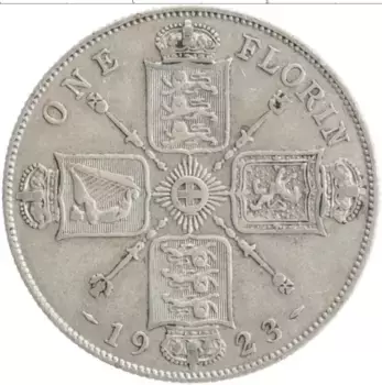 Монета флорин Англии 1923 года Серебро Георг V