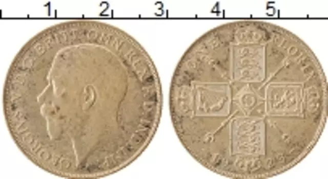 Монета флорин Англии 1923 года Серебро Георг V