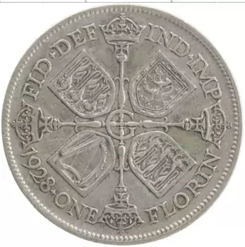Монета флорин Англии 1928 года Серебро Георг V