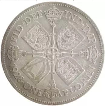 Монета флорин Англии 1928 года Серебро Георг V