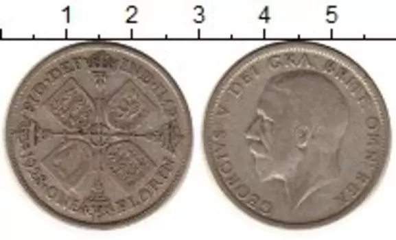 Монета флорин Англии 1928 года Серебро Георг V