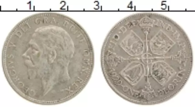 Монета флорин Англии 1929 года Серебро Георг V