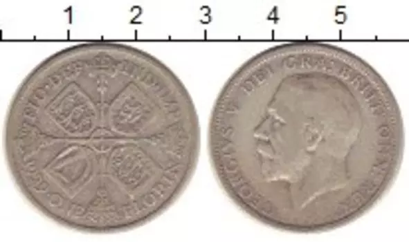Монета флорин Англии 1929 года Серебро Георг V