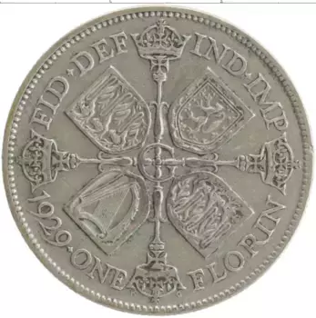 Монета флорин Англии 1929 года Серебро Георг V