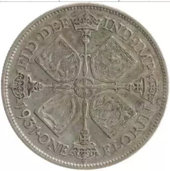 Монета флорин Англии 1931 года Серебро Георг V