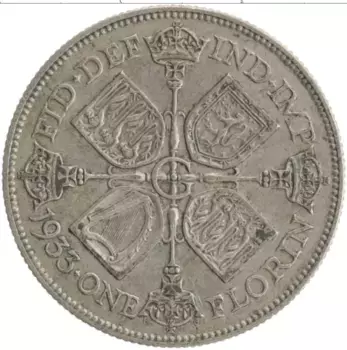 Монета флорин Англии 1933 года Серебро Георг V