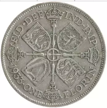 Монета флорин Англии 1933 года Серебро Георг V