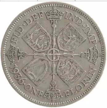 Монета флорин Англии 1936 года Серебро Георг V