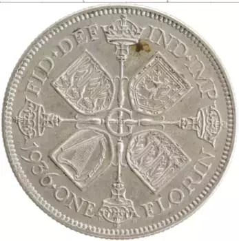 Монета флорин Англии 1936 года Серебро Георг V
