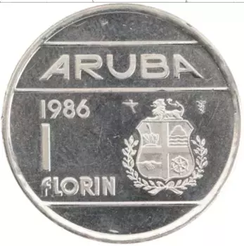 Монета флорин Арубы 1986 года Медно-никель