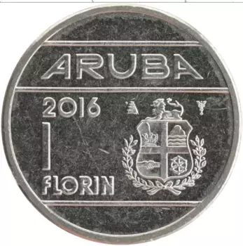 Монета флорин Арубы 2016 года Медно-никель Король Виллем-Александр
