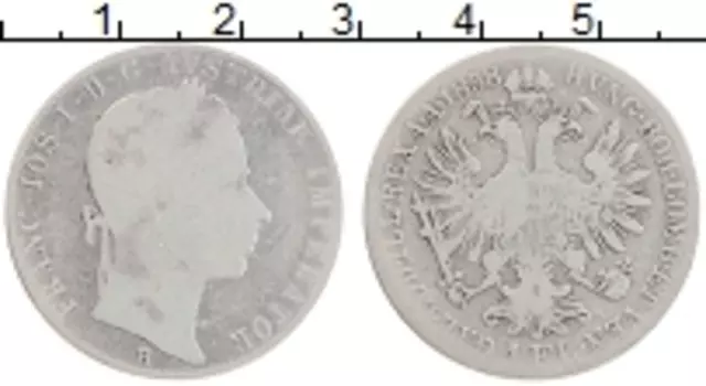 Монета флорин Австрии 1858 года Серебро Франс Иосиф I