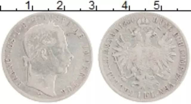 Монета флорин Австрии 1860 года Серебро Франц Иосиф I