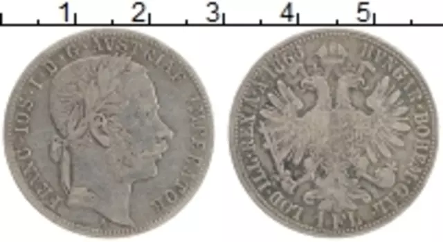 Монета флорин Австрии 1868 года Серебро Франц Иосиф I