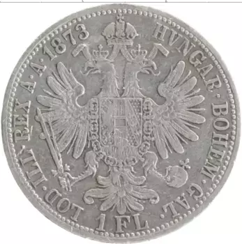 Монета флорин Австрии 1873 года Серебро Франс Иосиф I