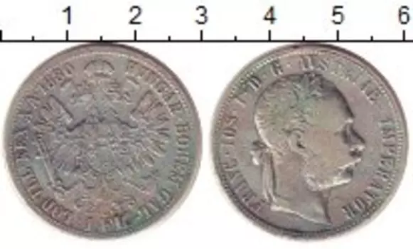 Монета флорин Австрии 1880 года Серебро Франц Иосиф I