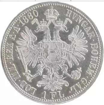 Монета флорин Австрии 1880 года Серебро Франс Иосиф I