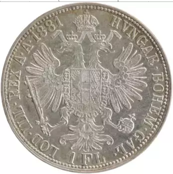 Монета флорин Австрии 1881 года Серебро Франц Иосиф I