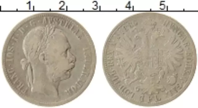 Монета флорин Австрии 1886 года Серебро Франц Иосиф I