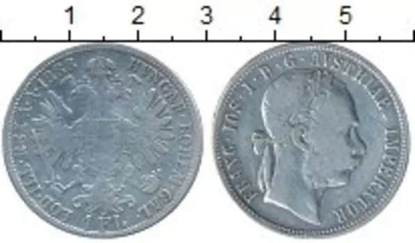 Монета флорин Австрии 1888 года Серебро Франс Иосиф I