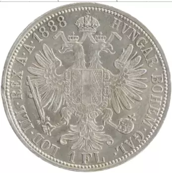 Монета флорин Австрии 1888 года Серебро Франс Иосиф I