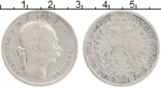 Монета флорин Австрии 1889 года Серебро Франс Иосиф I
