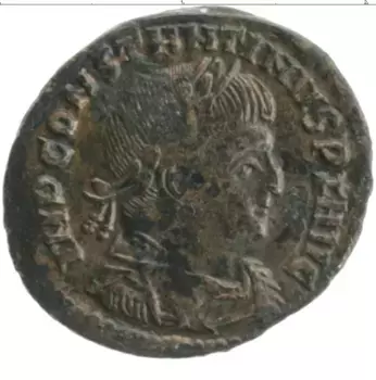 Монета фоллис Древнего Рима Бронза Константин I 307-337 гг
