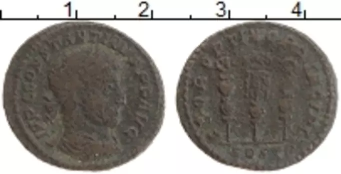 Монета фоллис Древнего Рима Медь Констанций I 305-306 гг