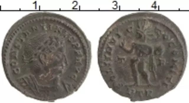 Монета фоллис Древнего Рима Медь Константин II 337-340 гг