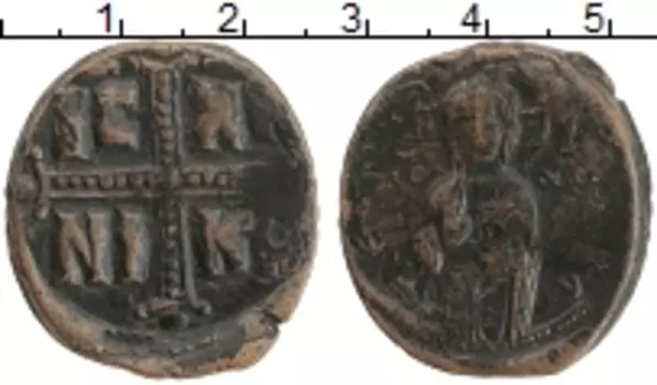 Монета фоллис Византии Медь 9-11 век