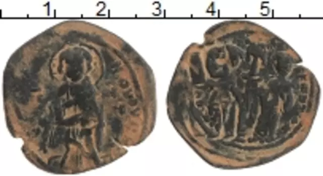 Монета фоллис Византии Медь Анонимный 10-11 век
