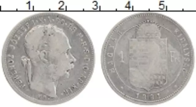 Монета форинт Венгрии 1881 года Серебро Франс Иосиф I