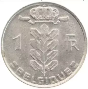 Монета франк Бельгии 1978 года Медно-никель