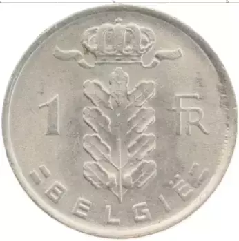 Монета франк Бельгии 1979 года Медно-никель