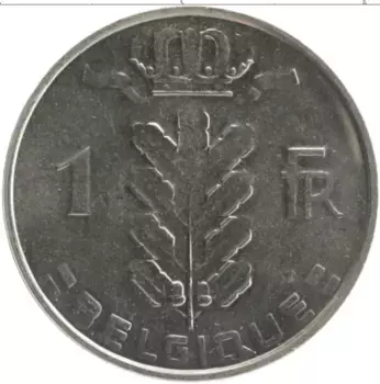 Монета франк Бельгии 1979 года Медно-никель