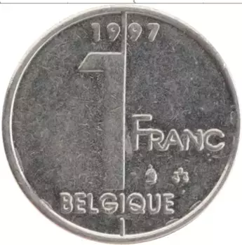 Монета франк Бельгии 1997 года Медно-никель Альберт II
